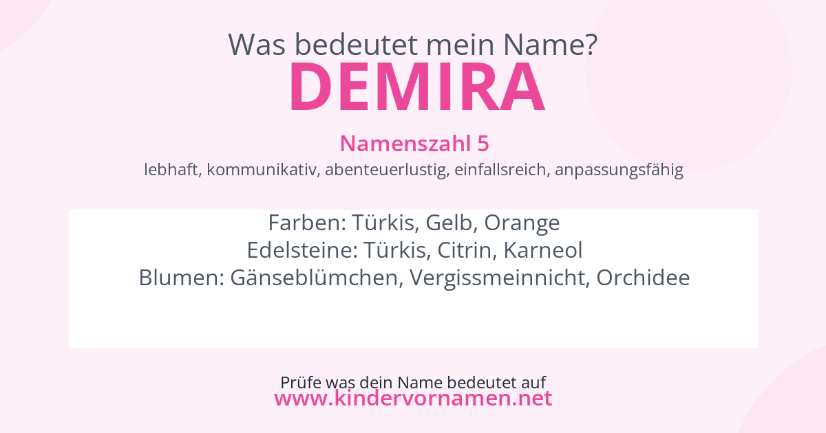 Was bedeutet der Name Demira?
