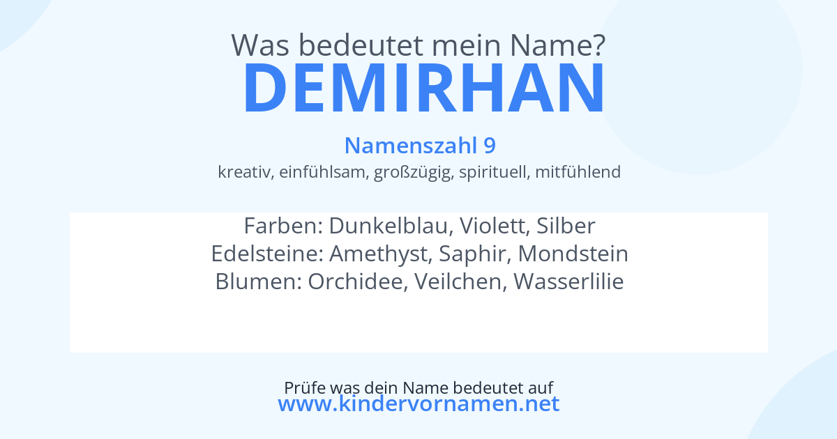 Was bedeutet der Name Demirhan?