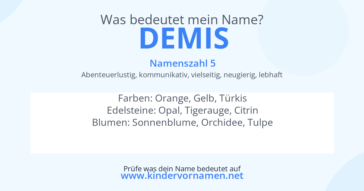 Was bedeutet der Name Demis?