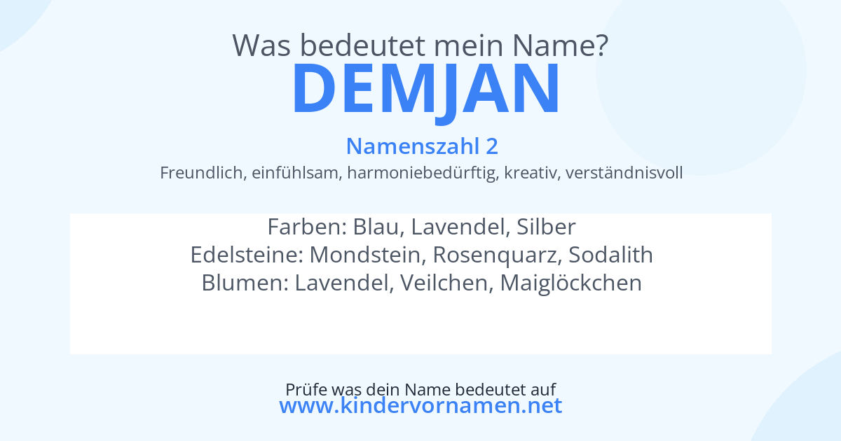 Was bedeutet der Name Demjan?