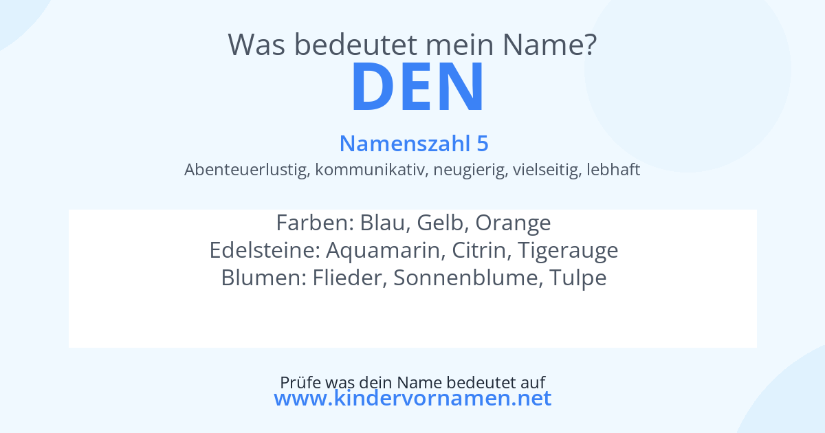 Was bedeutet der Name Den?