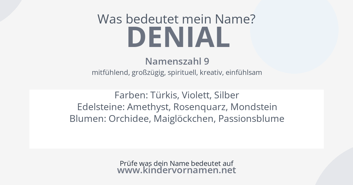 Was bedeutet der Name Denial?