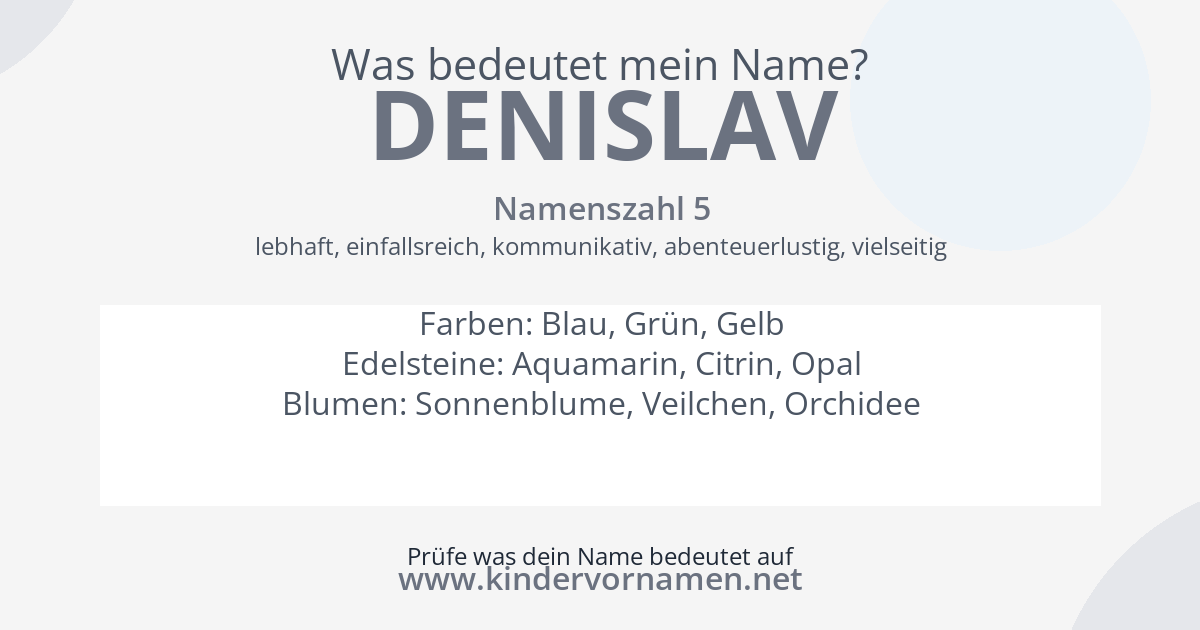 Was bedeutet der Name Denislav?