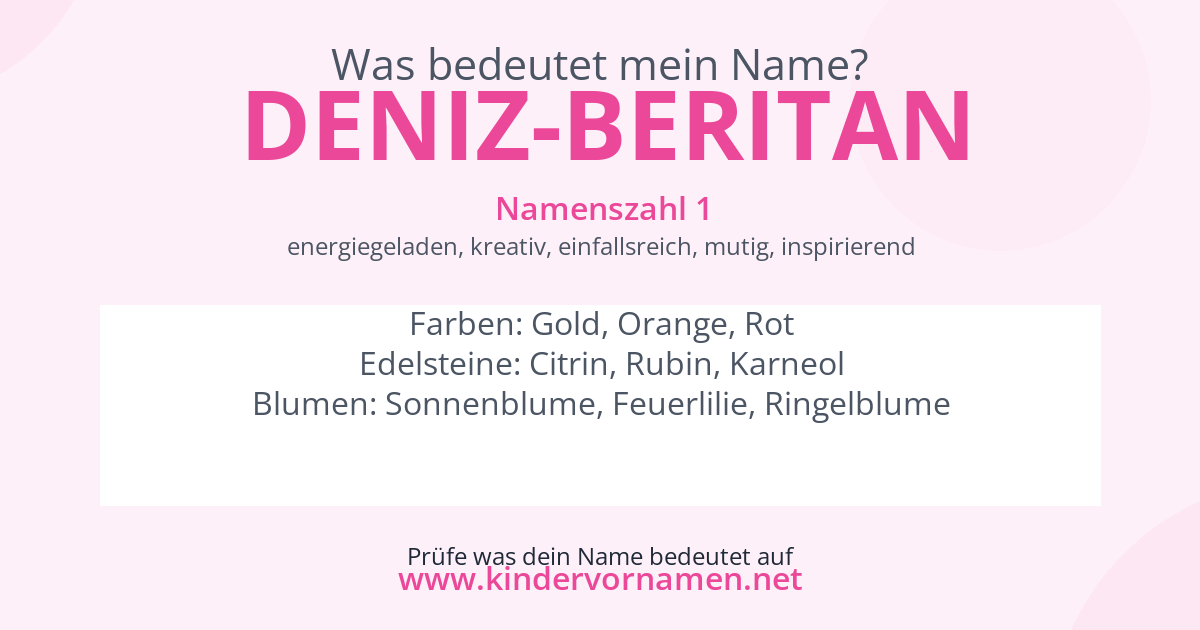 Was bedeutet der Name Deniz-Beritan?