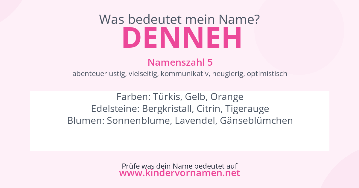 Was bedeutet der Name Denneh?
