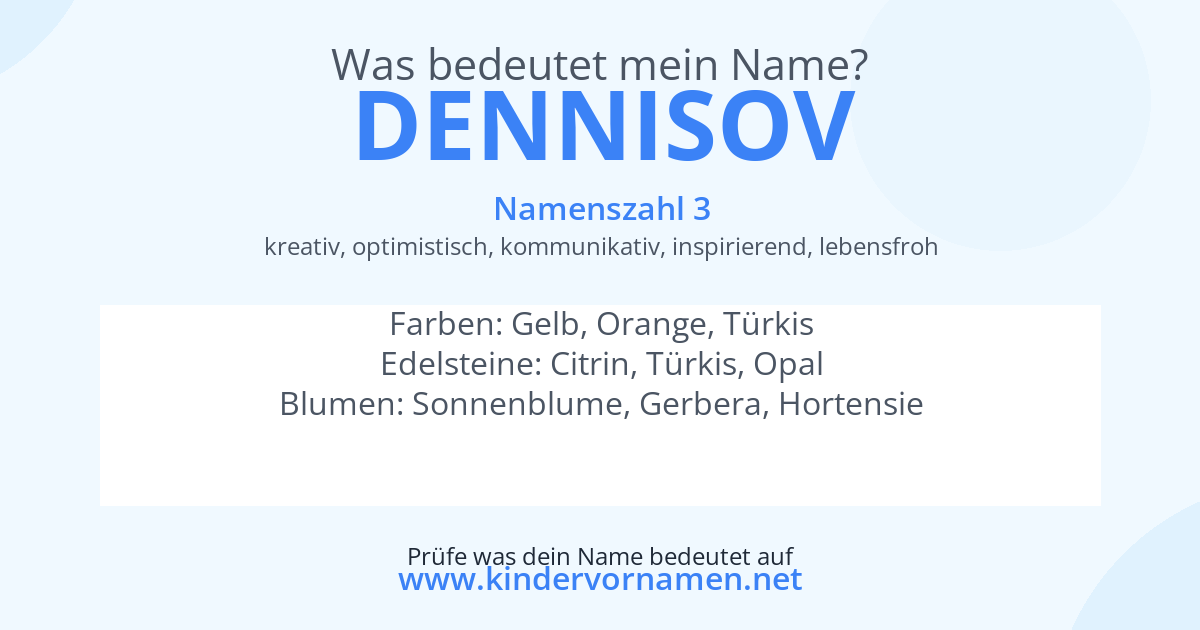 Was bedeutet der Name Dennisov?