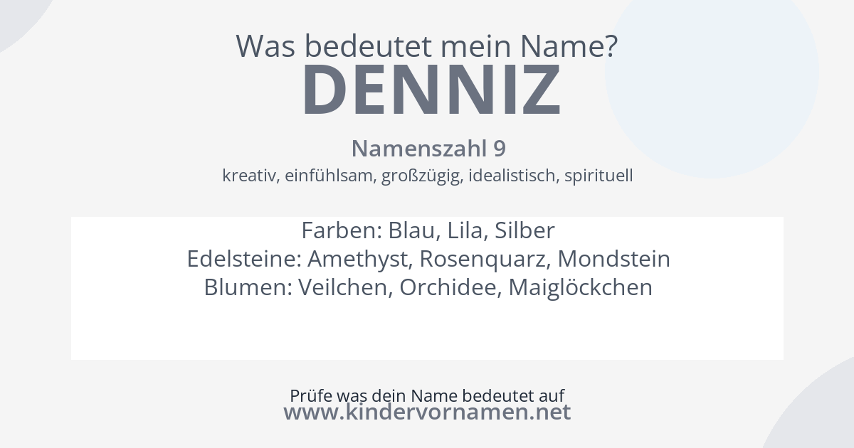 Was bedeutet der Name Denniz?