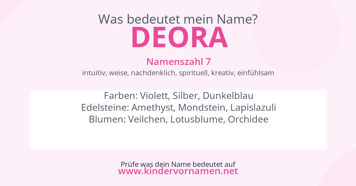 Was bedeutet der Name Deora?