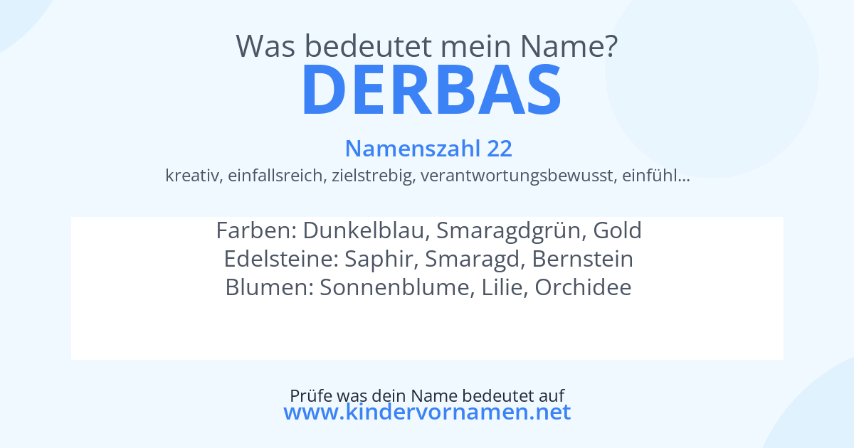 Was bedeutet der Name Derbas?