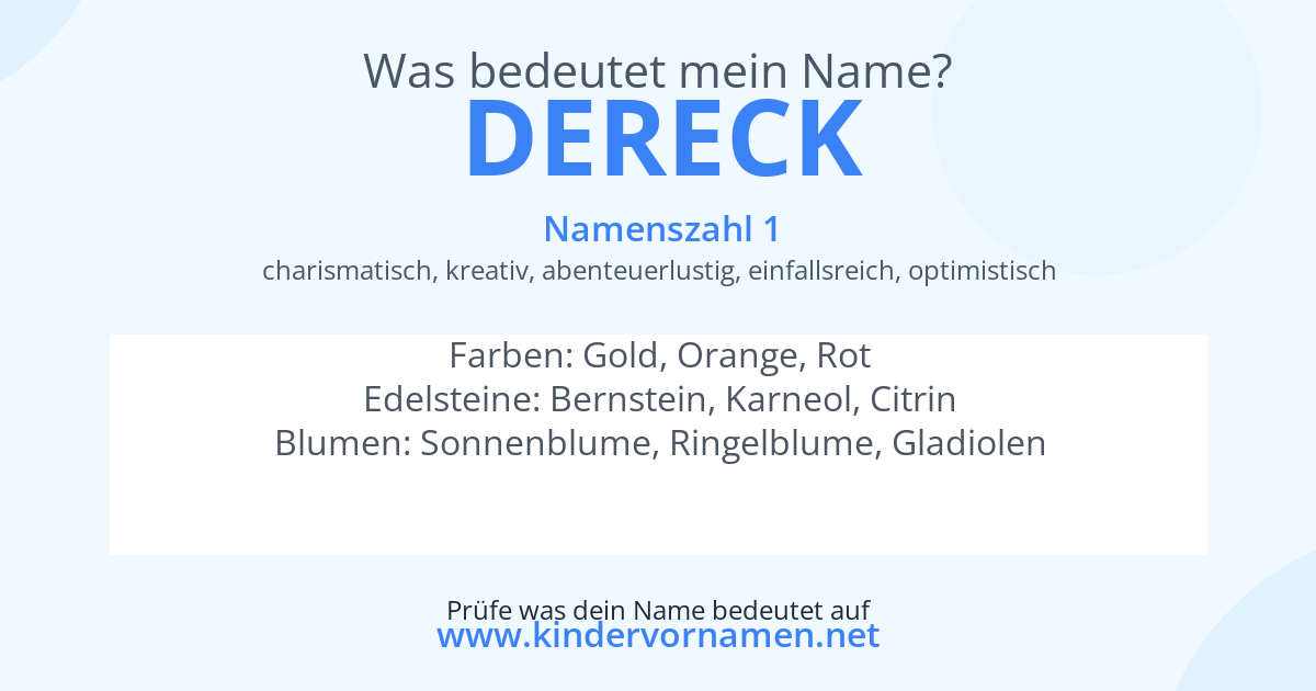 Was bedeutet der Name Dereck?