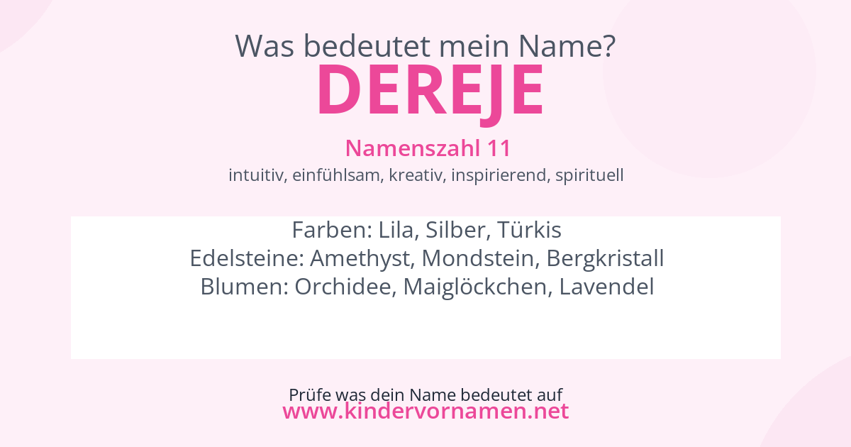 Was bedeutet der Name Dereje?
