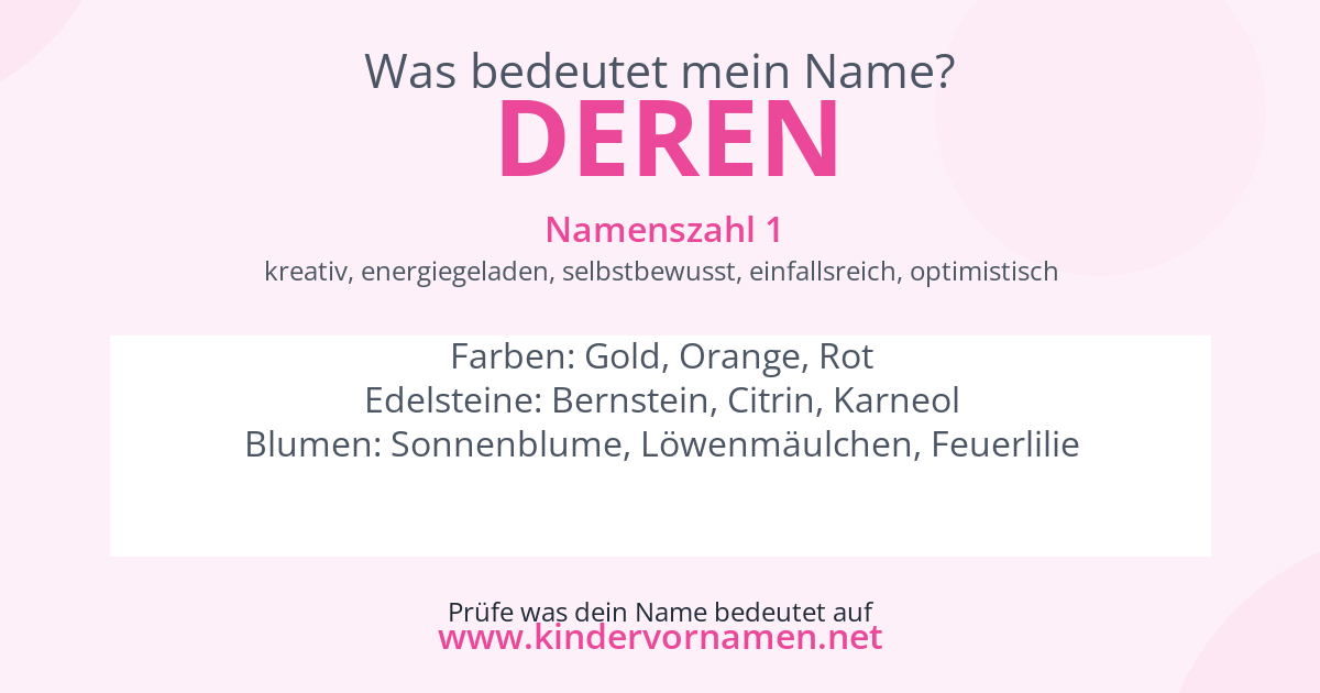 Was bedeutet der Name Deren?
