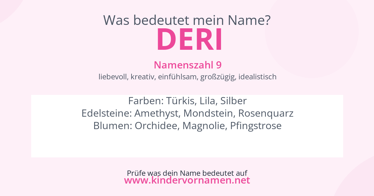 Was bedeutet der Name Deri?