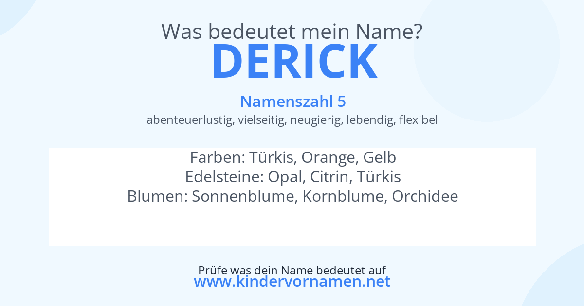 Was bedeutet der Name Derick?
