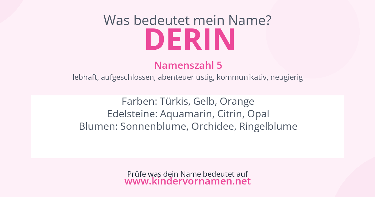 Was bedeutet der Name Derin?