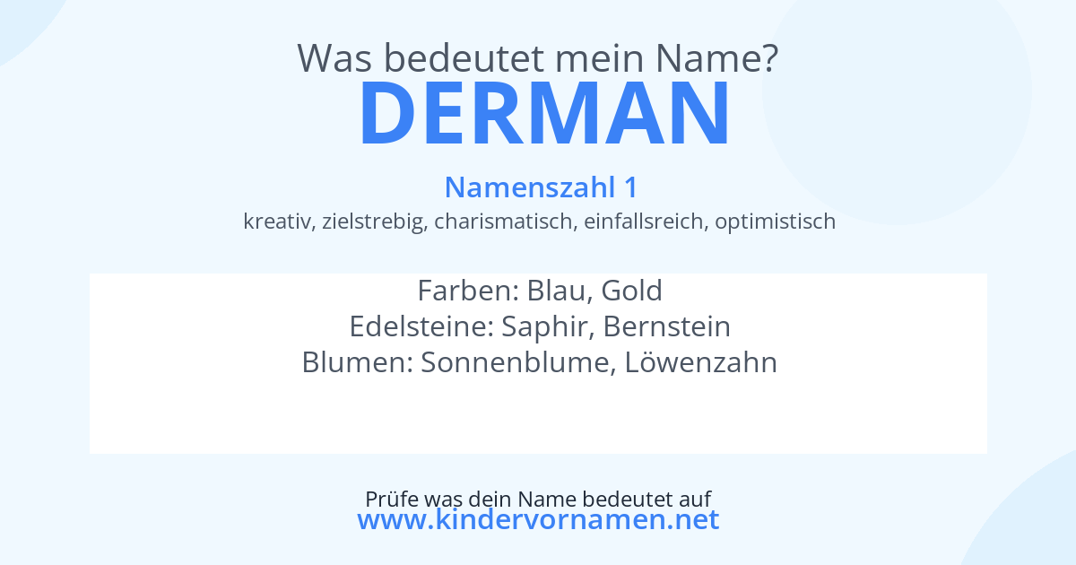 Was bedeutet der Name Derman?
