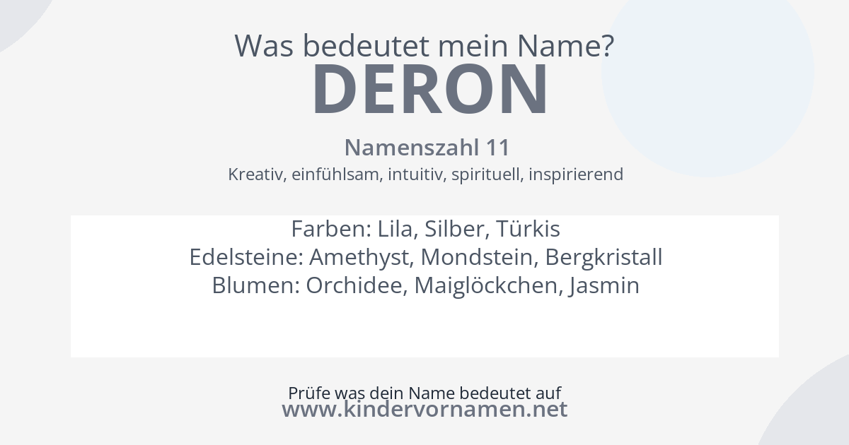 Was bedeutet der Name Deron?