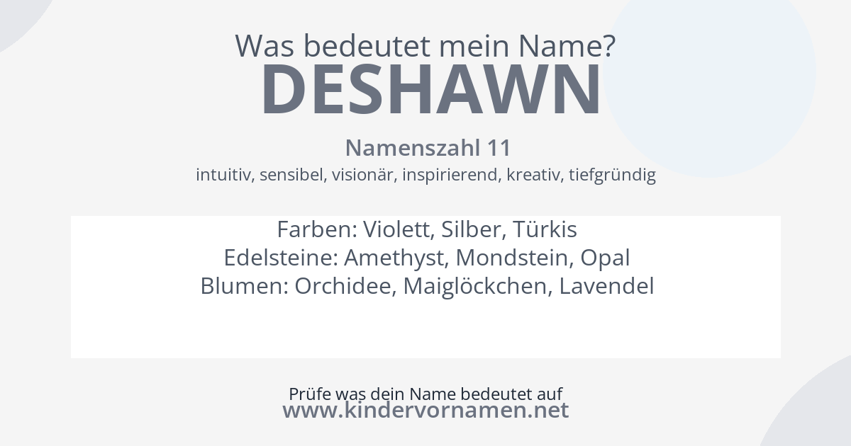Was bedeutet der Name Deshawn?