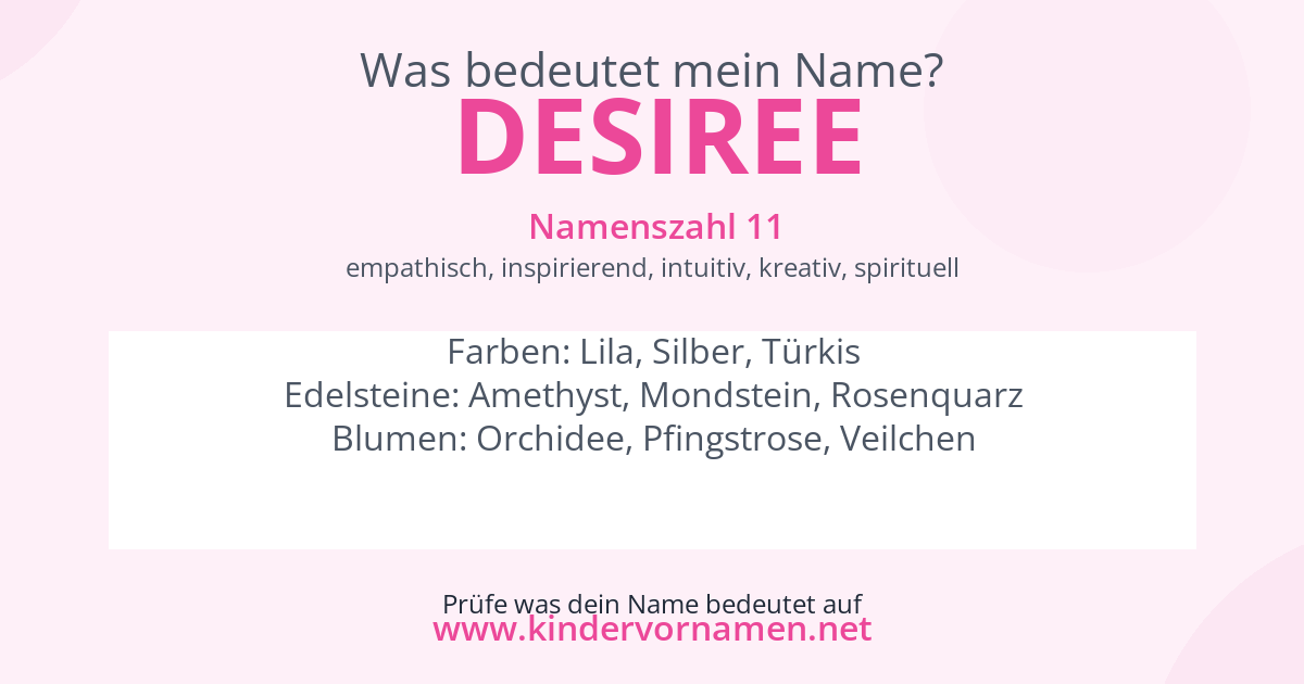 Was bedeutet der Name Desiree?