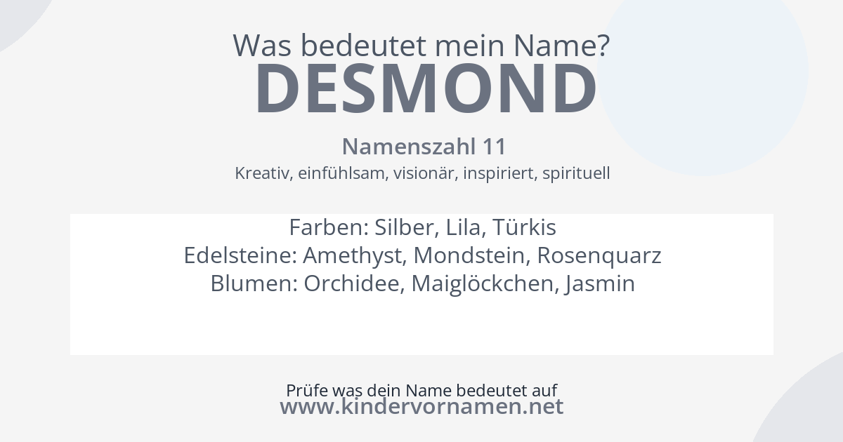Was bedeutet der Name Desmond?