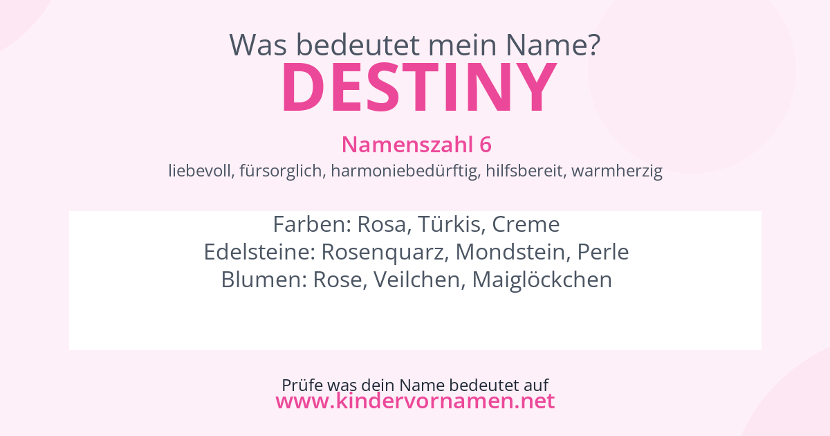 Was bedeutet der Name Destiny?
