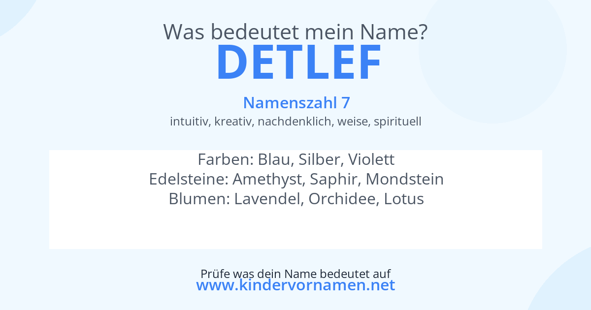Was bedeutet der Name Detlef?