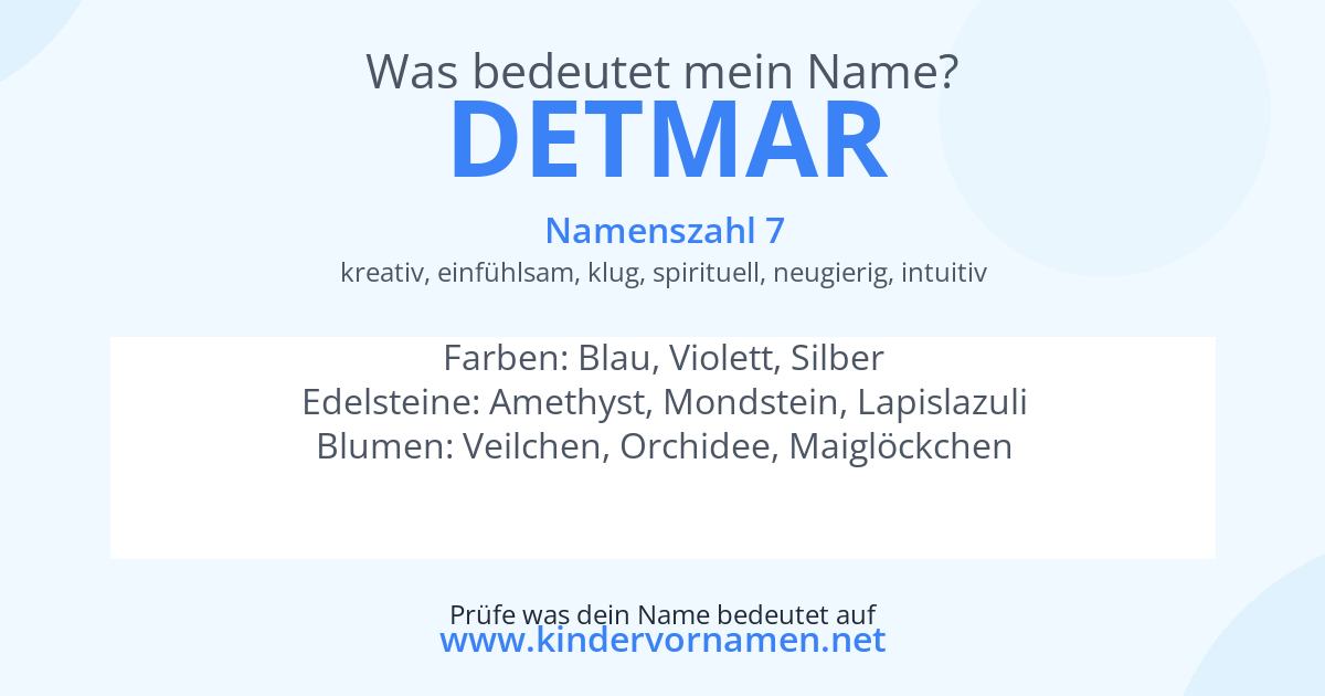 Was bedeutet der Name Detmar?