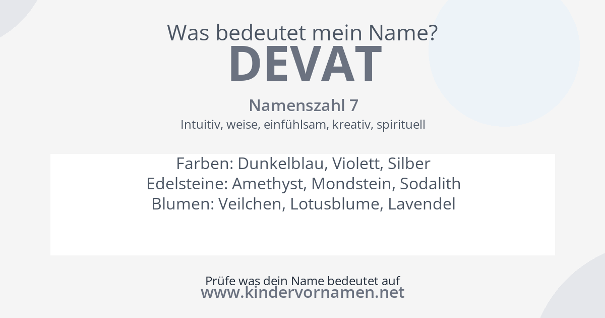 Was bedeutet der Name Devat?