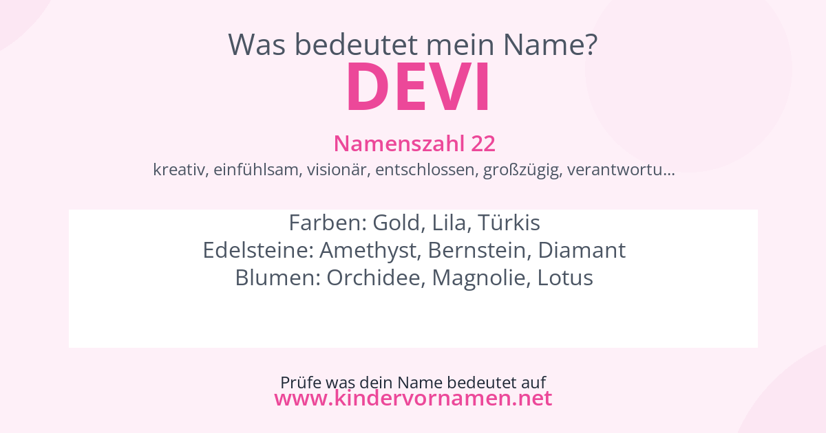 Was bedeutet der Name Devi?