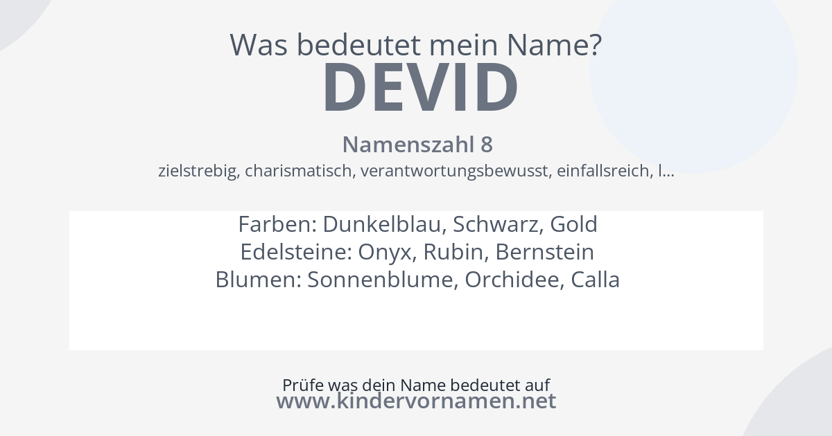 Was bedeutet der Name Devid?