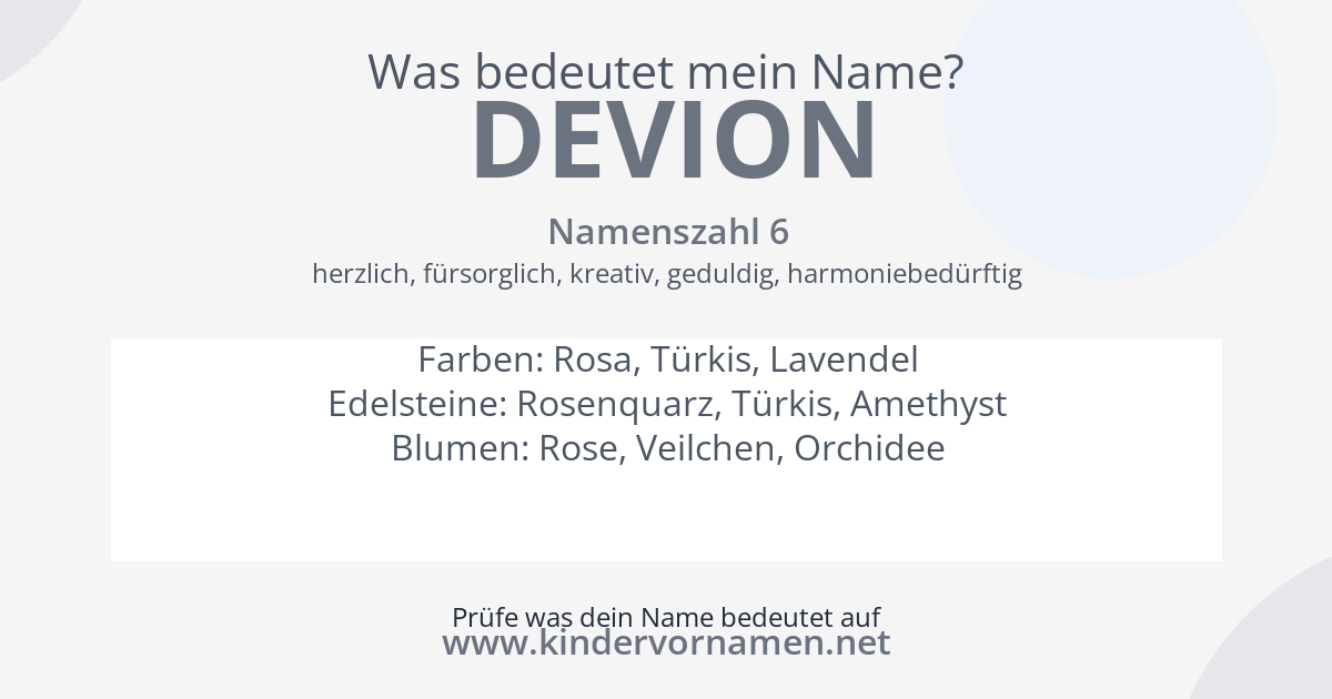 Was bedeutet der Name Devion?