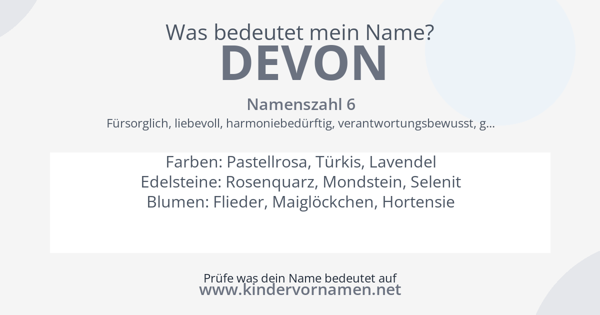Was bedeutet der Name Devon?