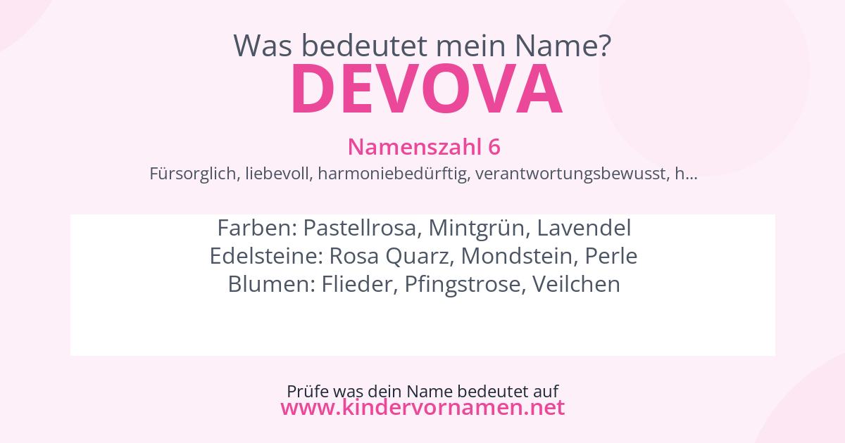 Was bedeutet der Name Devova?