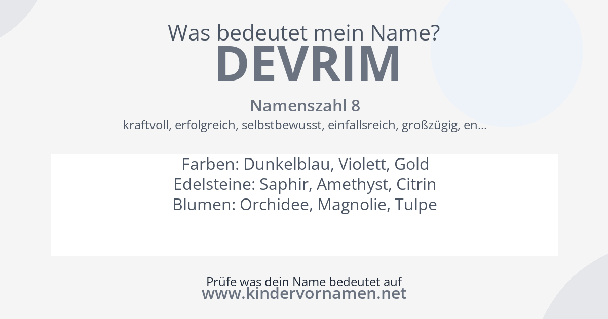 Was bedeutet der Name Devrim?