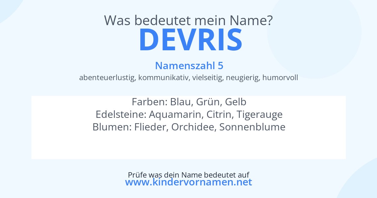 Was bedeutet der Name Devris?