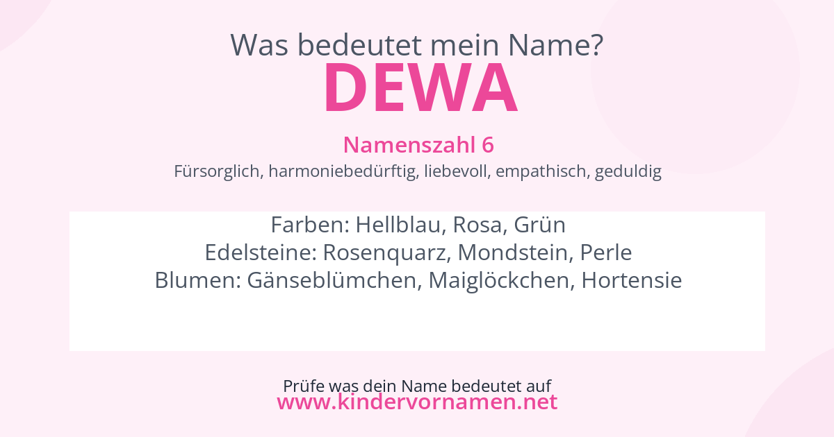 Was bedeutet der Name Dewa?