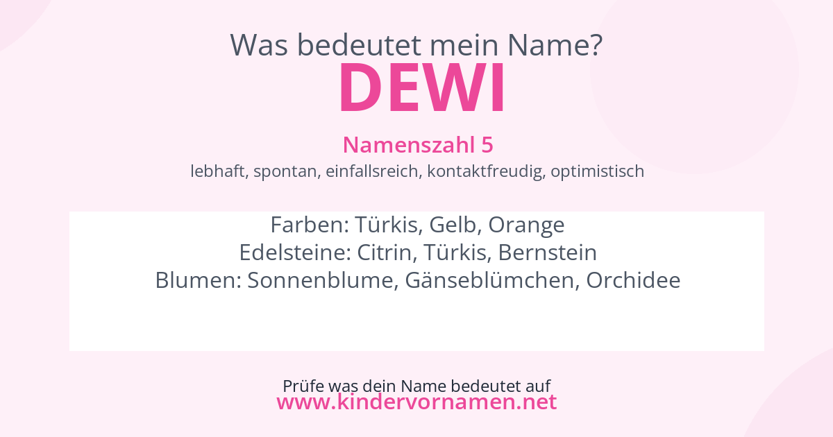 Was bedeutet der Name Dewi?