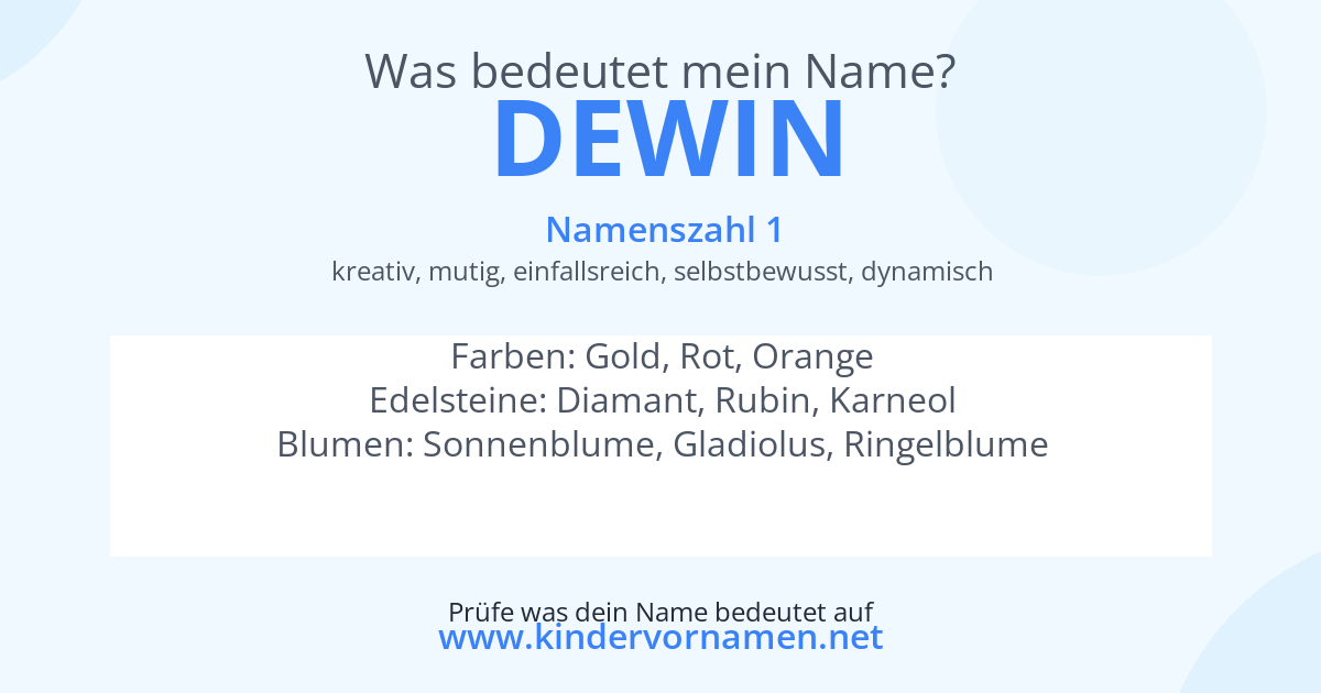 Was bedeutet der Name Dewin?
