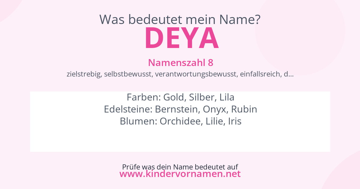Was bedeutet der Name Deya?