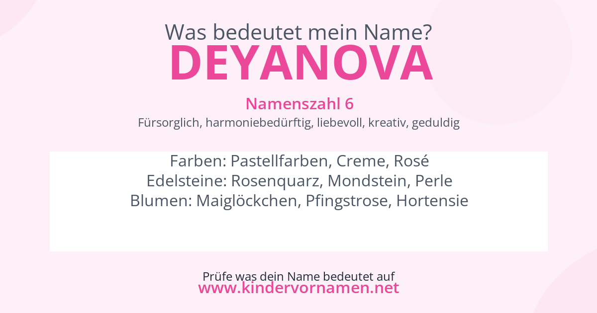 Was bedeutet der Name Deyanova?