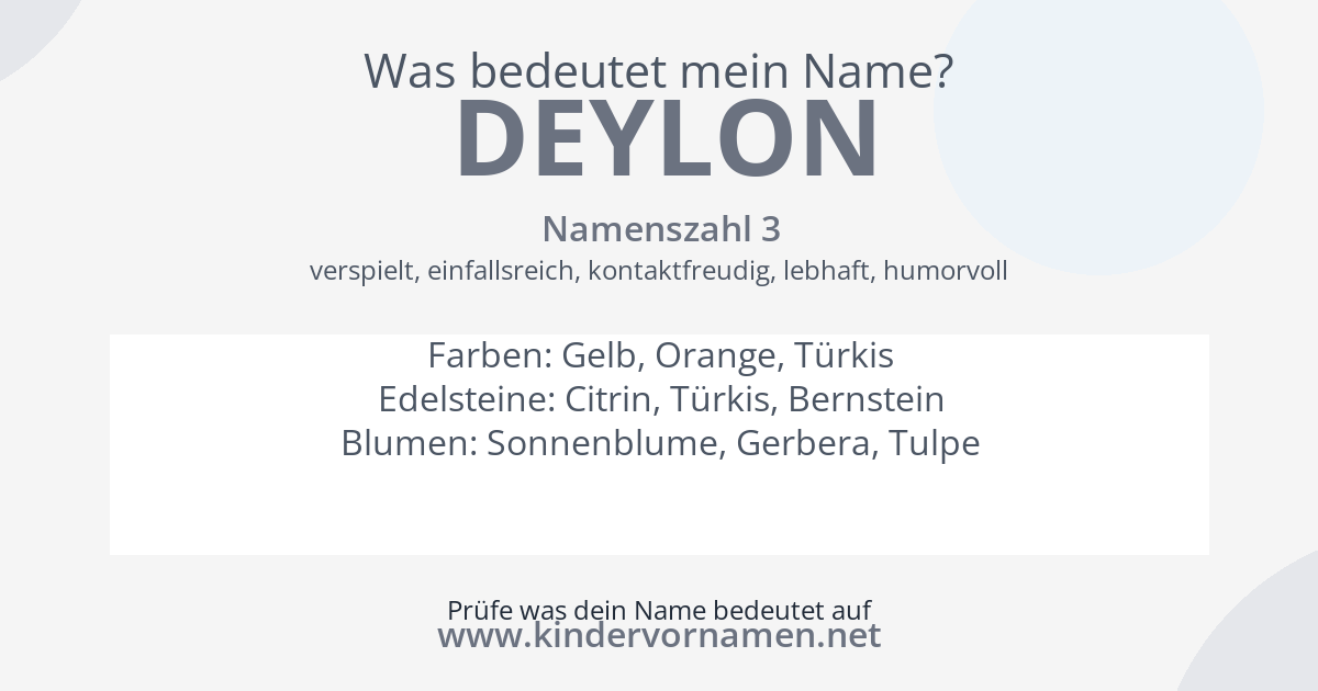 Was bedeutet der Name Deylon?