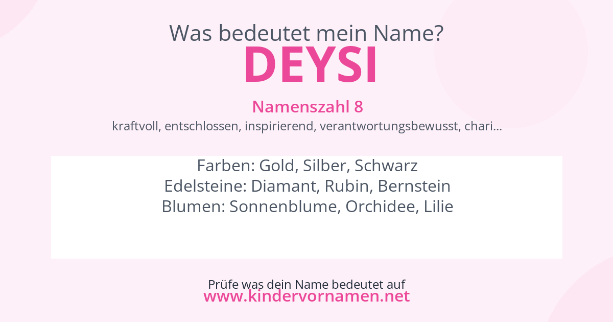 Was bedeutet der Name Deysi?