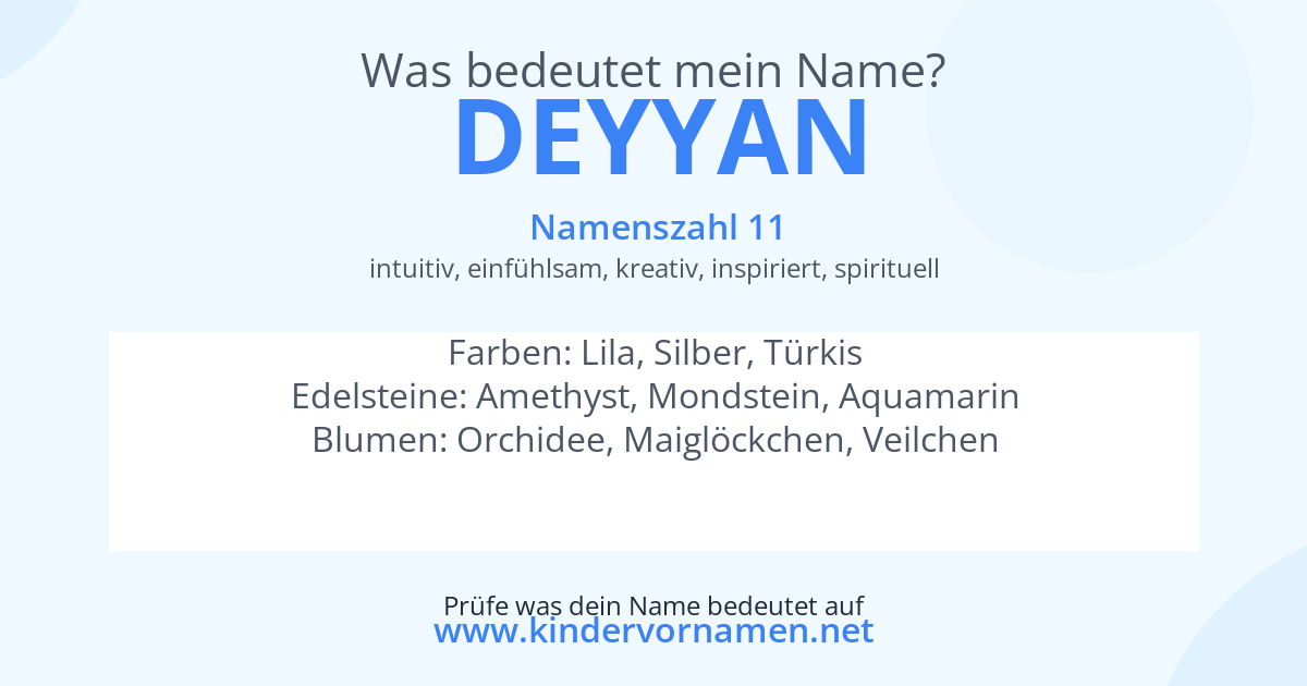 Was bedeutet der Name Deyyan?