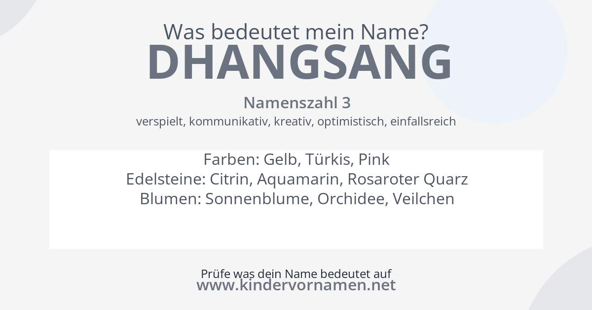 Was bedeutet der Name Dhangsang?