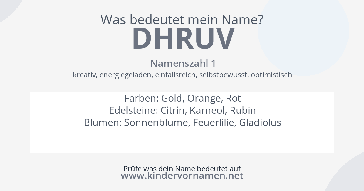 Was bedeutet der Name Dhruv?