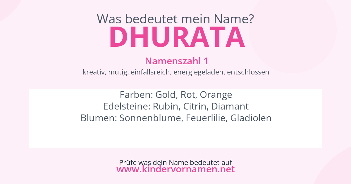 Was bedeutet der Name Dhurata?