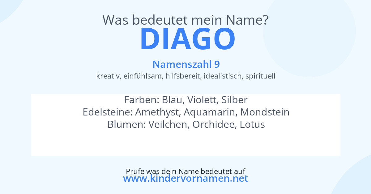 Was bedeutet der Name Diago?