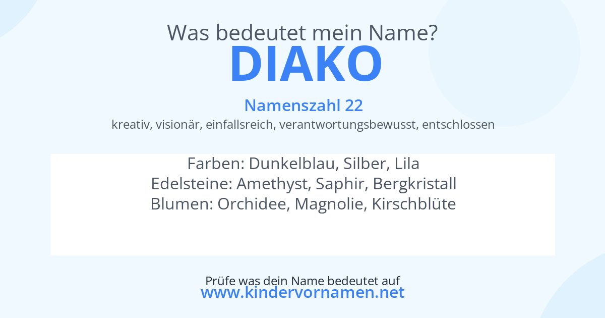 Was bedeutet der Name Diako?