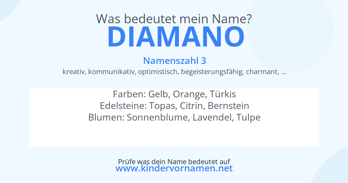 Was bedeutet der Name Diamano?