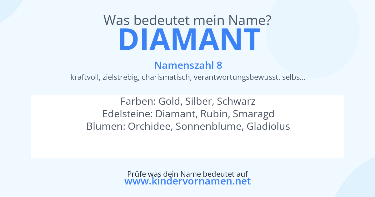 Was bedeutet der Name Diamant?